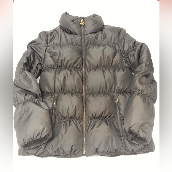 EUC women’s Michael Michael Kors brown quilted down jacket coat. Size Large - Picture 1 of 9